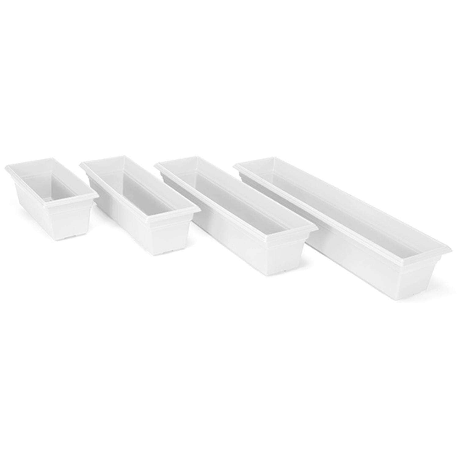  Novelty 6.5 In. H X 8 In. W X 36 In. D X 36 In. D Plastic Countryside Flower Box White