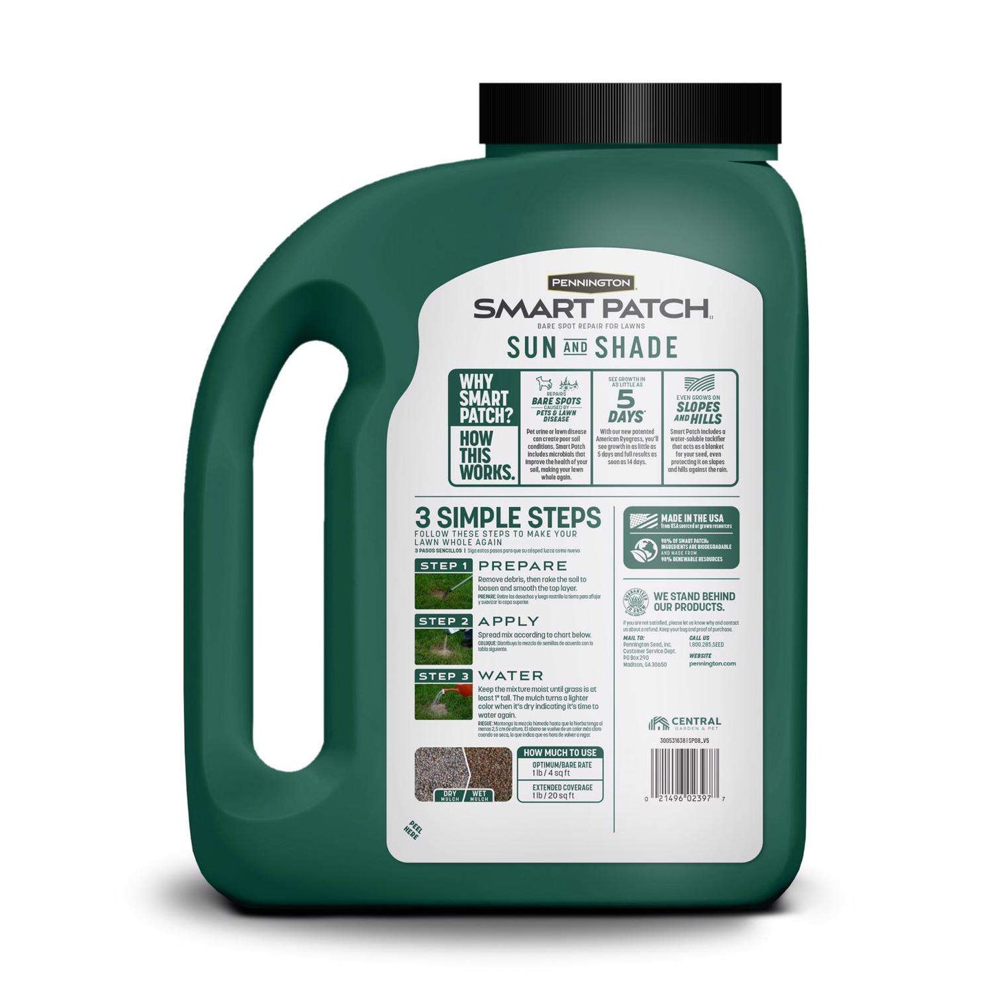  Pennington Smart Patch Mixed Sun Or Shade Seed/Fertilizer/Mulch Repair Kit 5 Lb