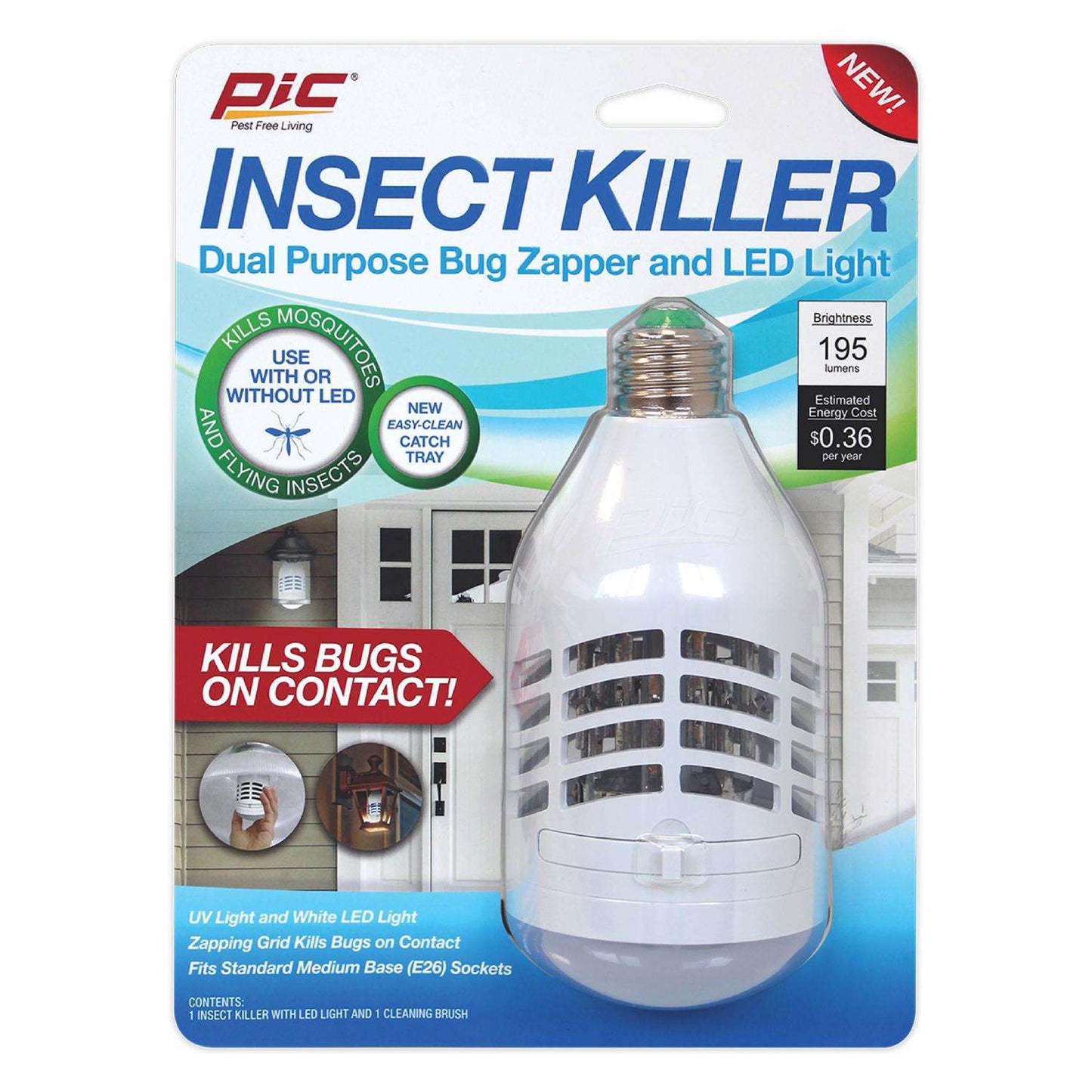  PIC Indoor And Outdoor Electric Insect Killer Replacement Bulb 855 Sq Ft 9 W