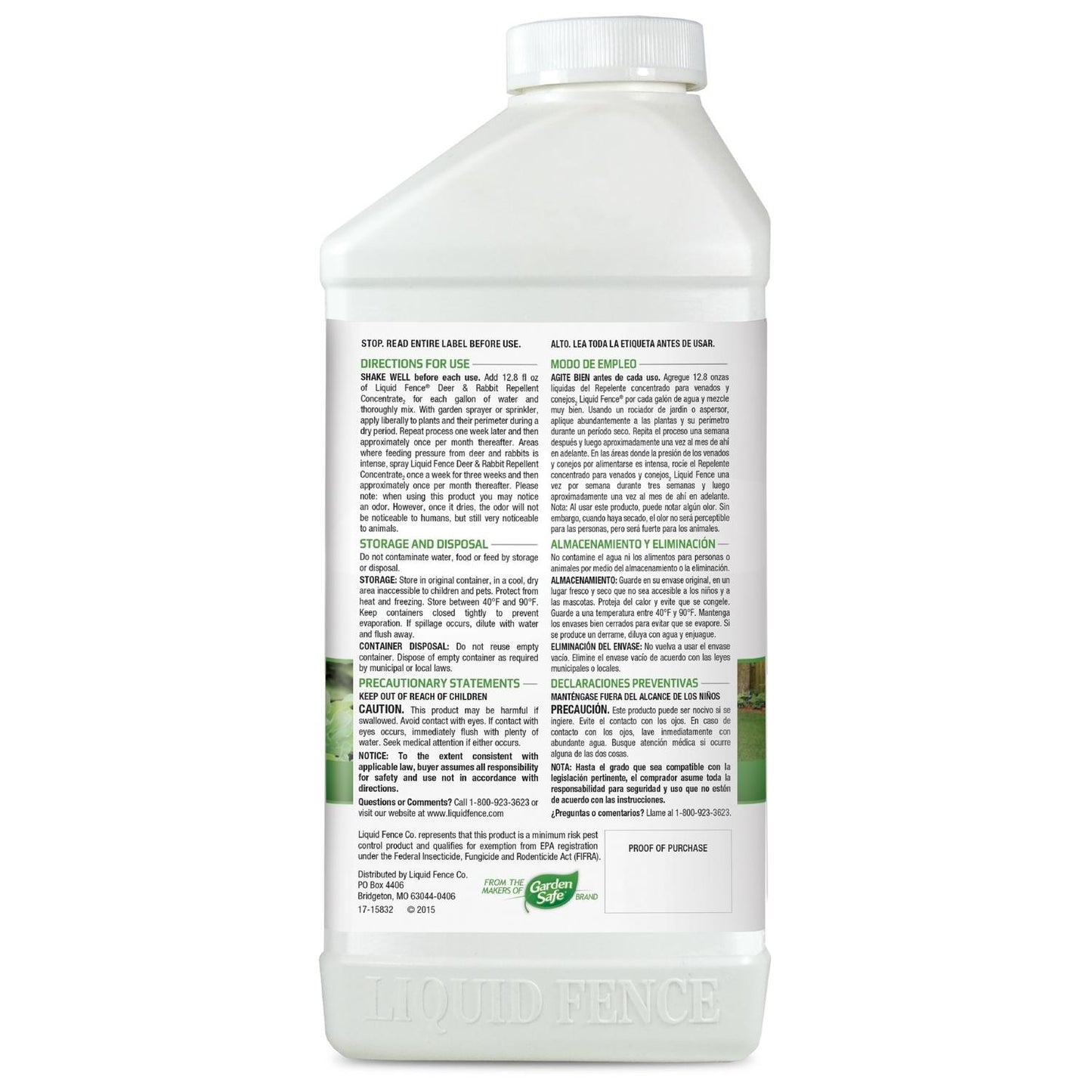  Liquid Fence Animal Repellent Concentrate For Deer And Rabbits 40 Oz