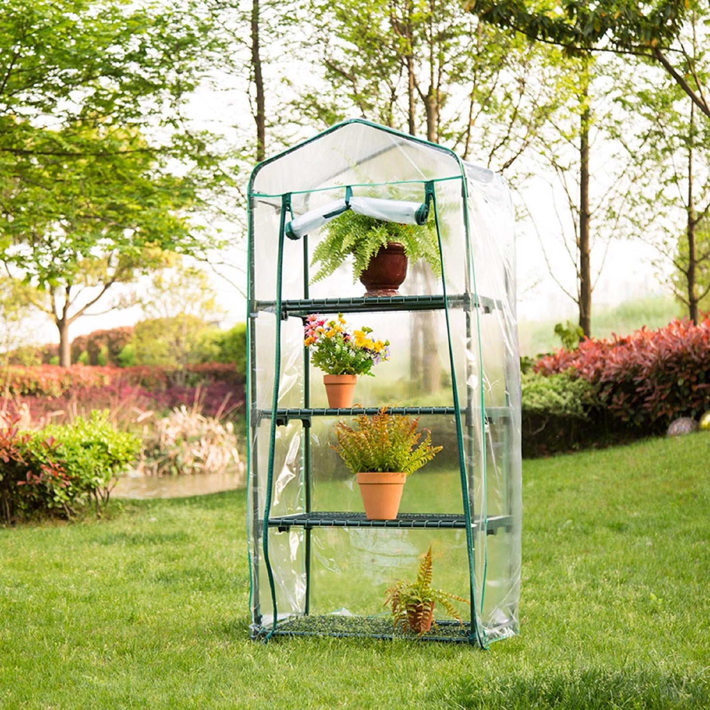  Glitzhome Clear 29.25 In. W X 27.25 In. D X 61 In. H Pop-Up Greenhouse