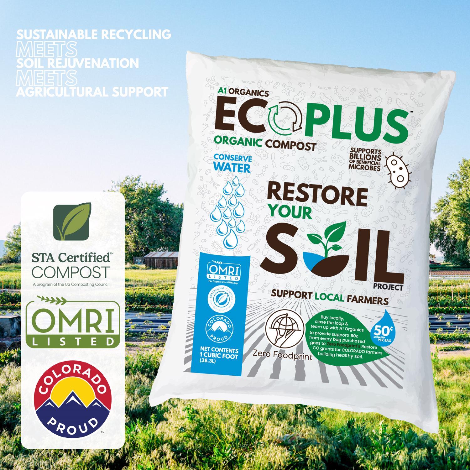  EcoPlus Organic Compost Organic Humus Garden/Lawn/Shrub Compost 1 Ft³