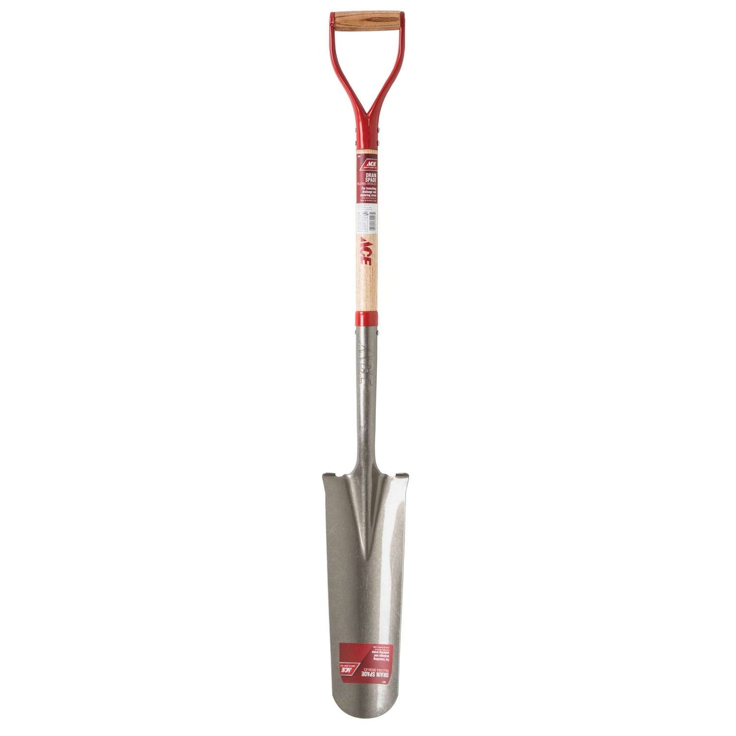  Ace 47 In. Steel Round Drain Spade Wood Handle
