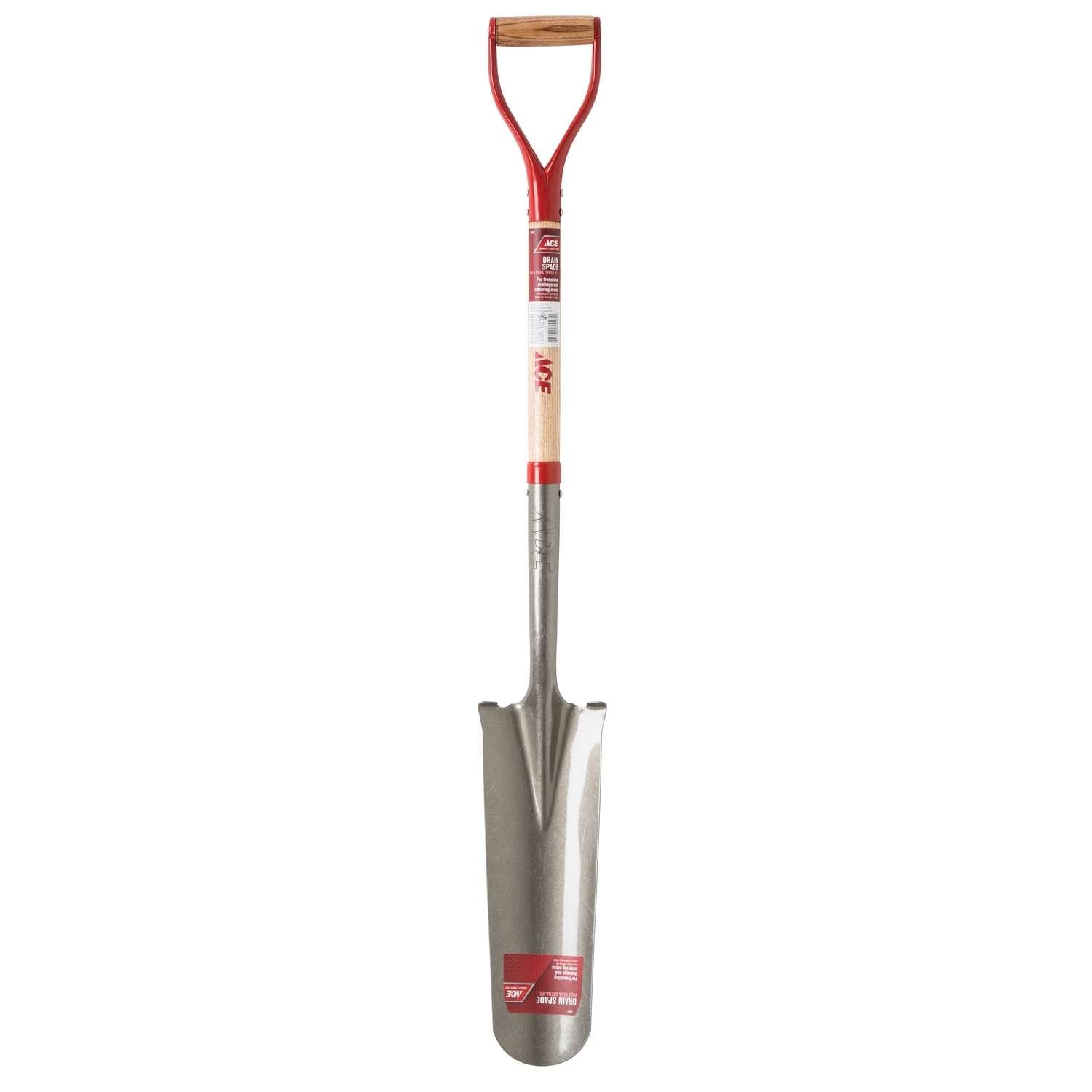  Ace 47 In. Steel Round Drain Spade Wood Handle