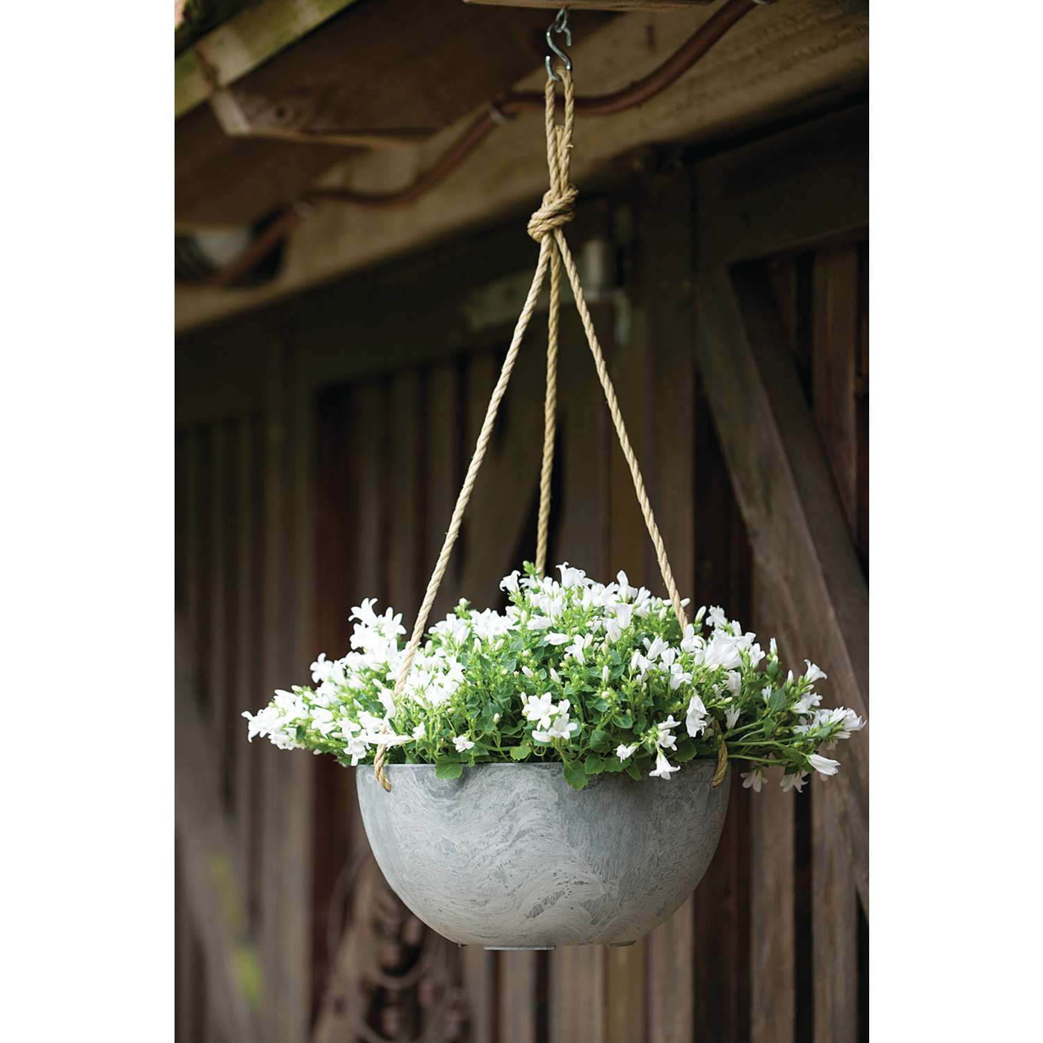  Novelty Artstone 5.9 In. H X 12.2 In. W X 12.2 In. D X 12.2 In. D Resin Napa Hanging Planter Gray