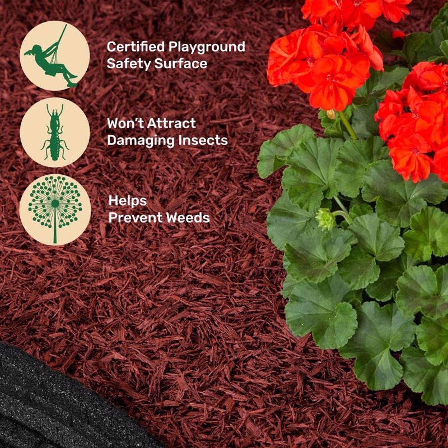  Ground Smart Red Shredded Rubber Mulch 0.8 Cu Ft