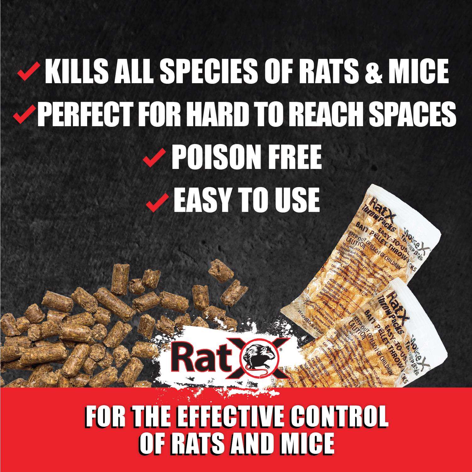  RatX Non-Toxic Bait Pellet Throw Pack For Mice And Rats 6 Pk