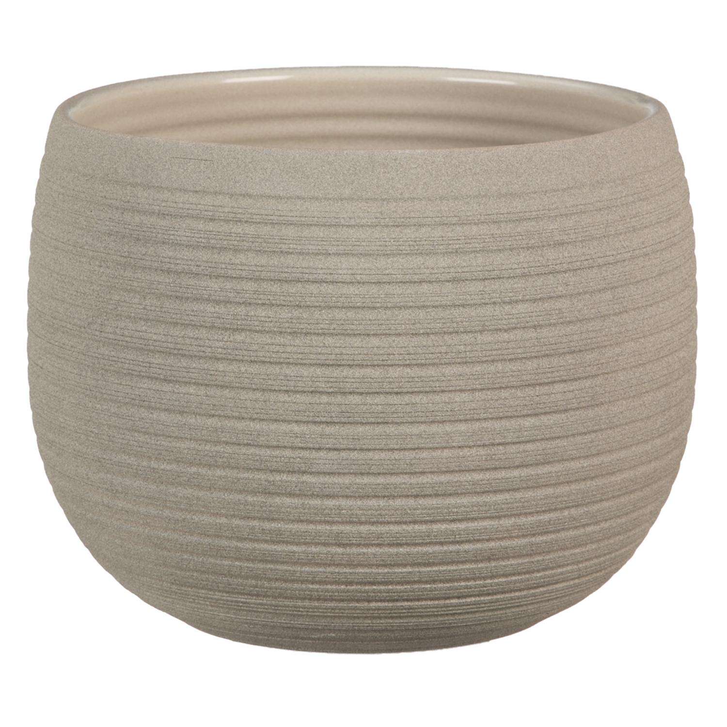  Scheurich Linara 9.25 In. D Ceramic Flower Pot Taupe
