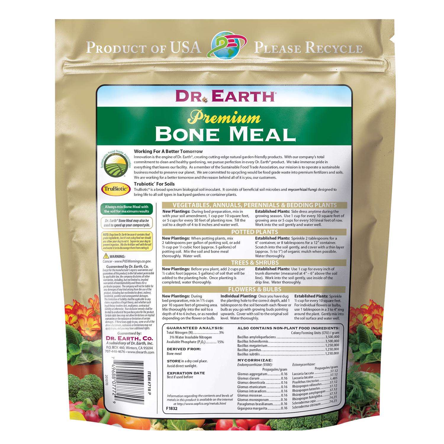  Dr. Earth Pure & Natural Organic Granules Bone Meal 2.5 Lb