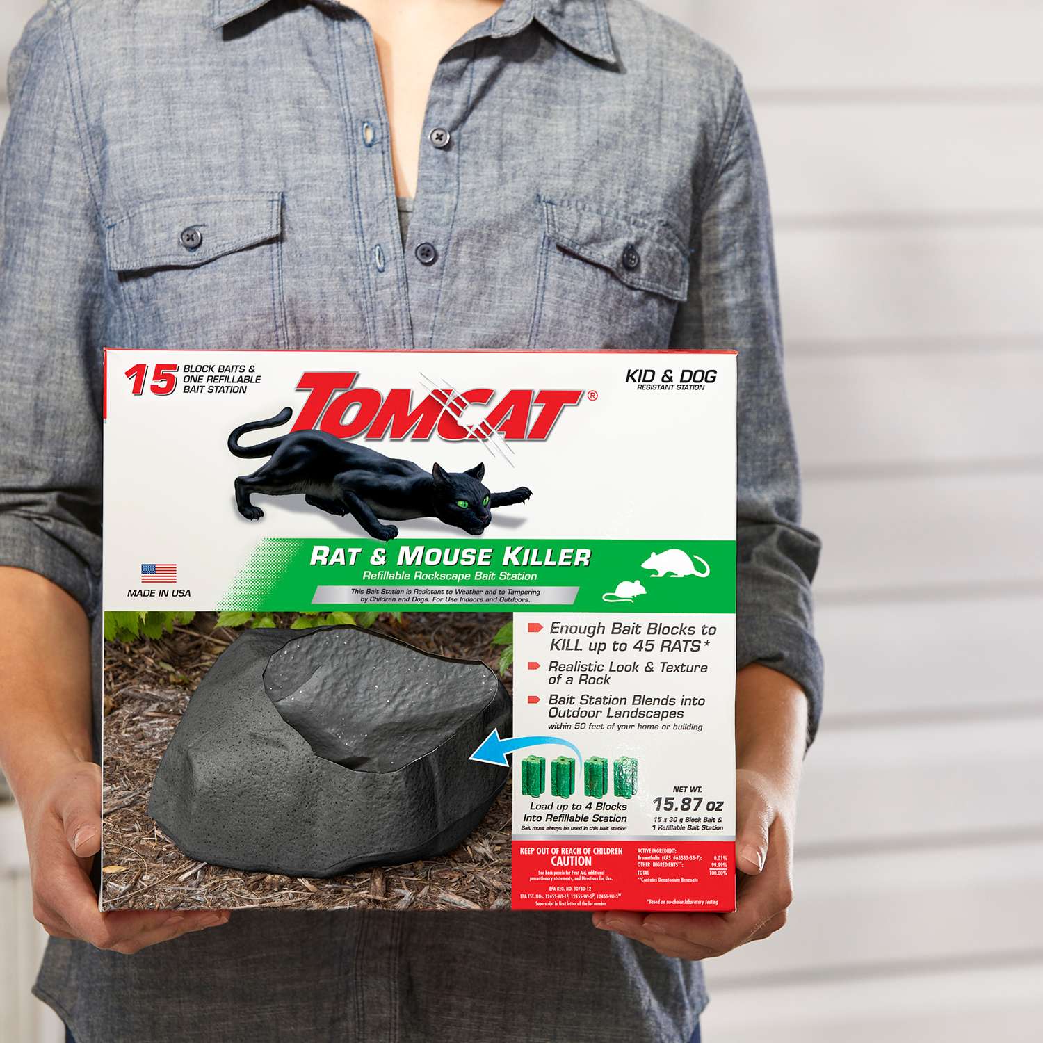  Tomcat Rockscape Bait Station And Bait Blocks For Mice And Rats 1 Pk