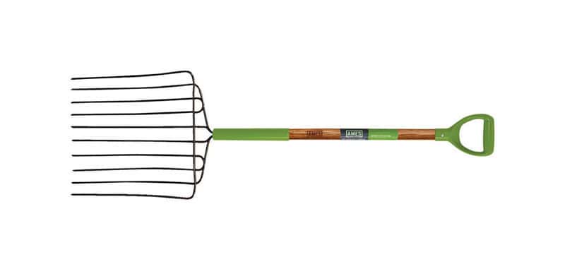  Ames 10 Tine Steel Ensilage Fork 30 In. Wood Handle