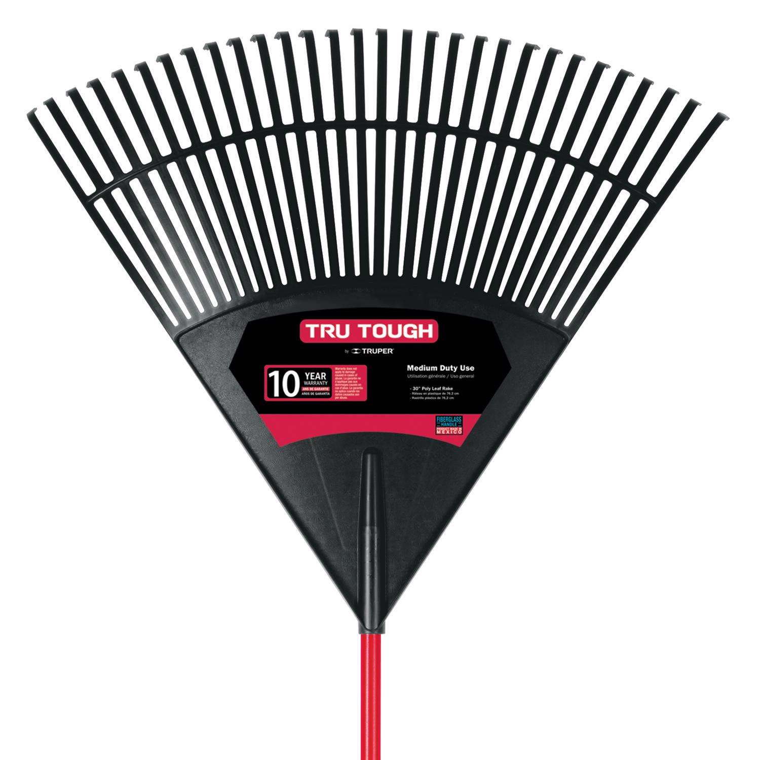 Truper Tru-Tough 71.5 In. 30 Tine Poly Leaf Rake Fiberglass Handle