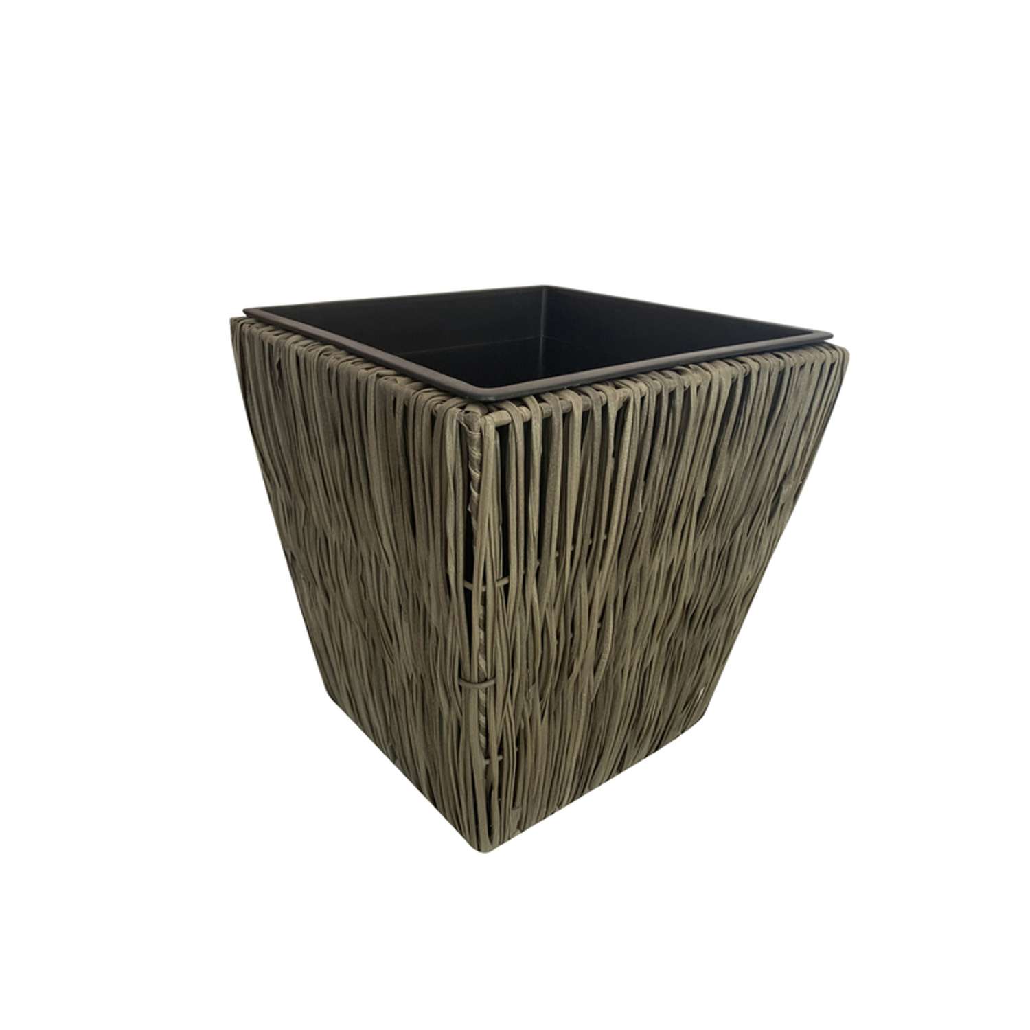  Infinity 18 In. H X 18 In. W X 18 In. D Plastic Wicker Planter Gray