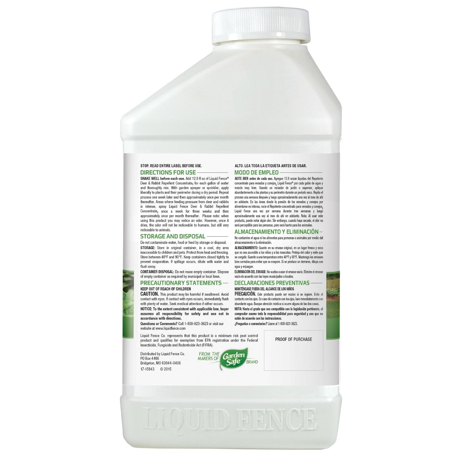  Liquid Fence Animal Repellent Liquid For Deer And Rabbits 32 Oz