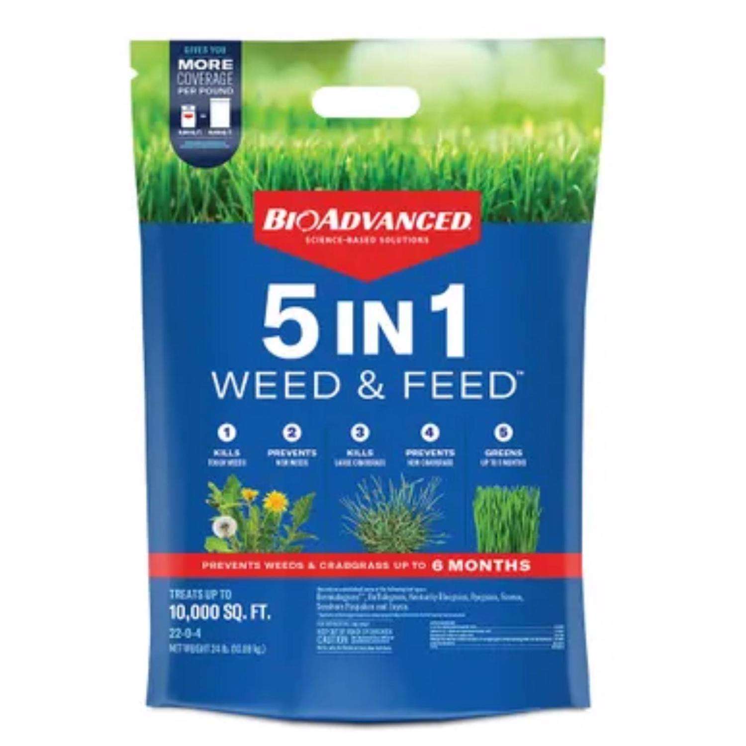  BioAdvanced Weed & Feed Lawn Fertilizer For All Grasses 10000 Sq Ft