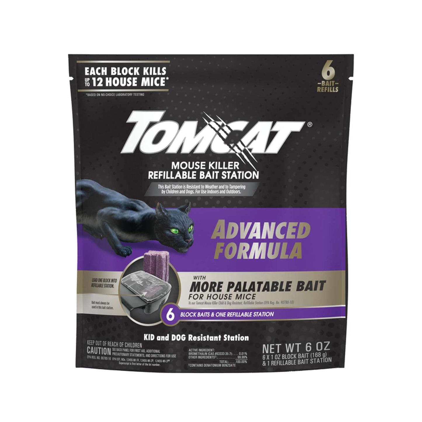  Tomcat Advanced Formula Bait Station And Bait Blocks For Mice 6 Oz 6 Pk