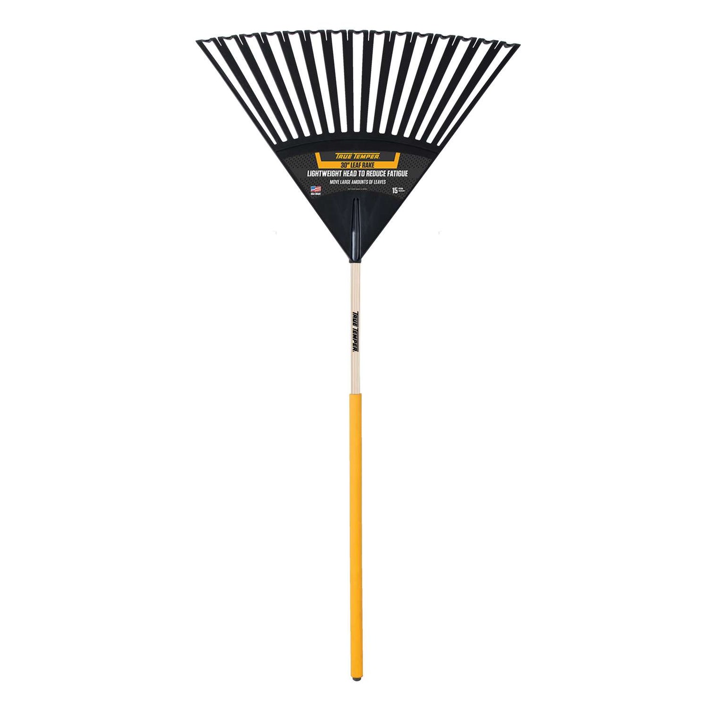  True Temper 65 In. 15 Tine Poly Leaf Rake Wood Handle