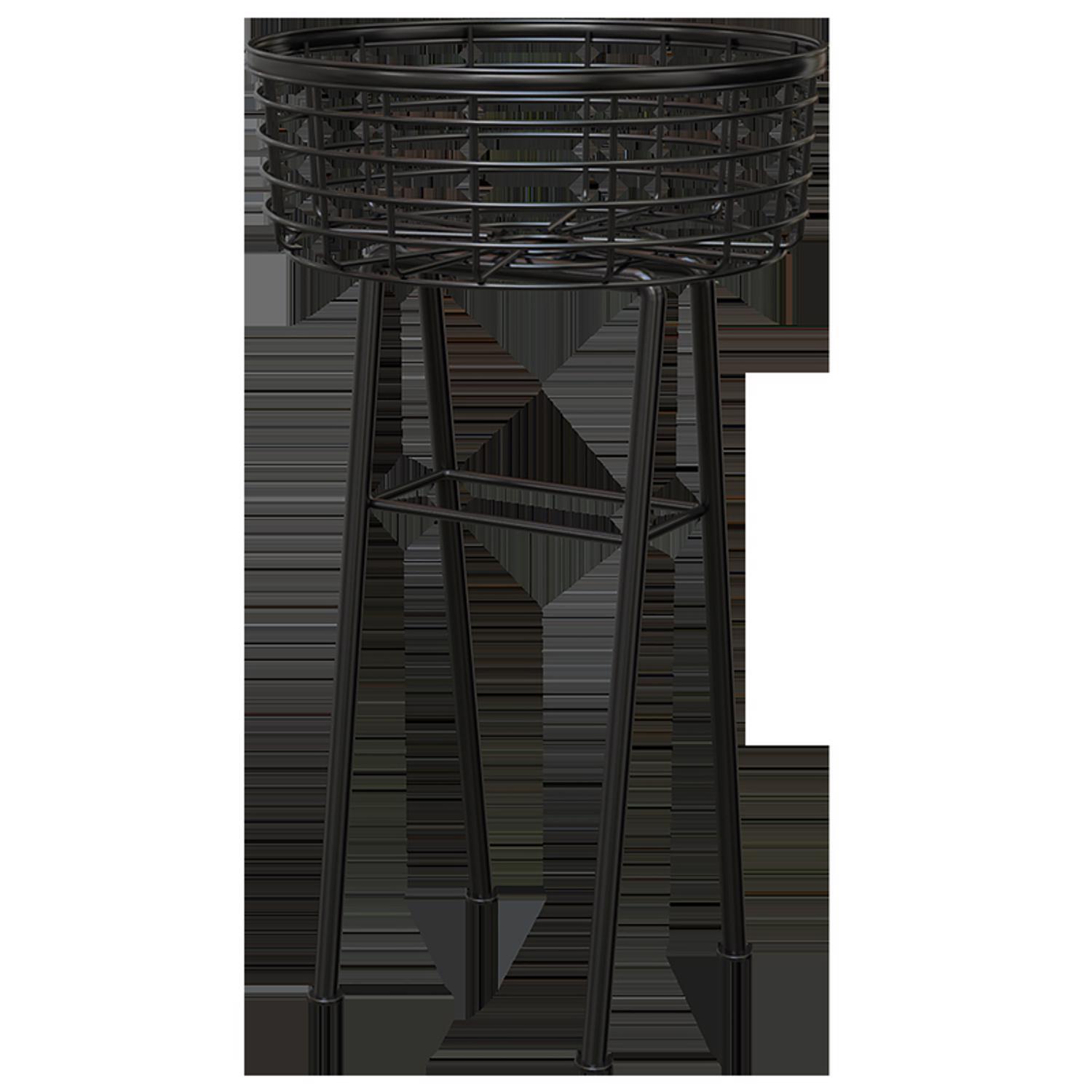  Panacea 20 In. H Black Metal Wire Basket Plant Stand
