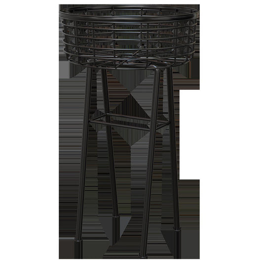  Panacea 20 In. H Black Metal Wire Basket Plant Stand