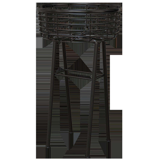  Panacea 20 In. H Black Metal Wire Basket Plant Stand