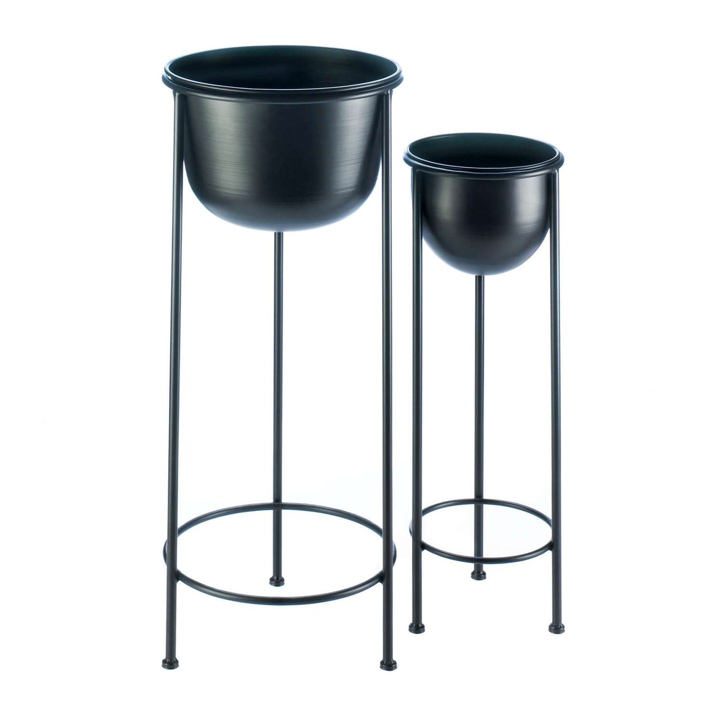  Summerfield Terrace Metal 2 Assorted Size Flower Pot Holder Black