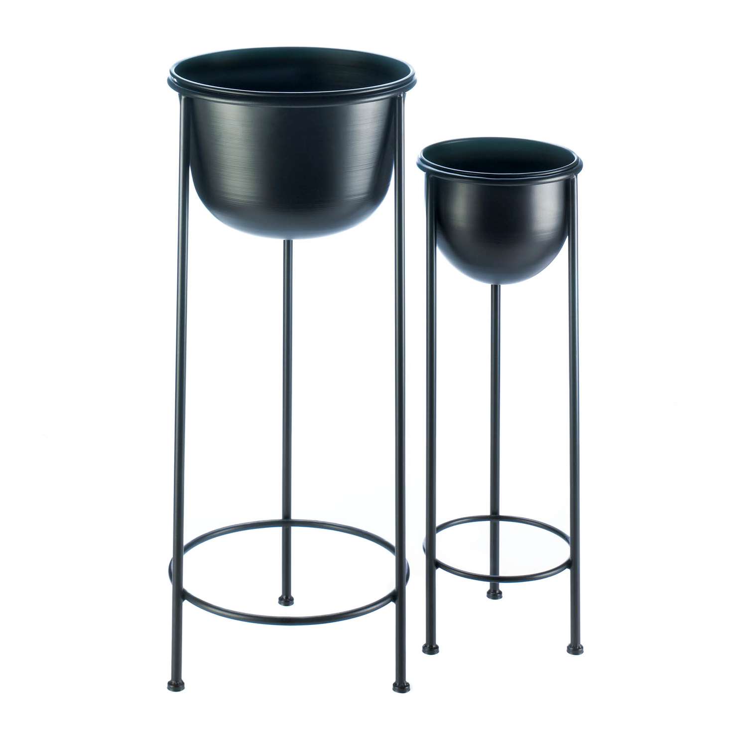  Summerfield Terrace Metal 2 Assorted Size Flower Pot Holder Black