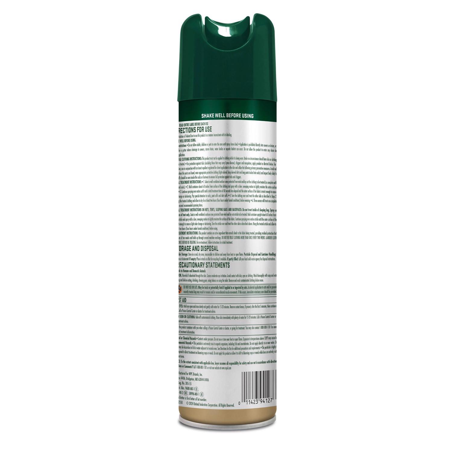  Repel Clothing & Gear Insect Repellent Liquid For Mosquitoes/Ticks 6.5 Oz