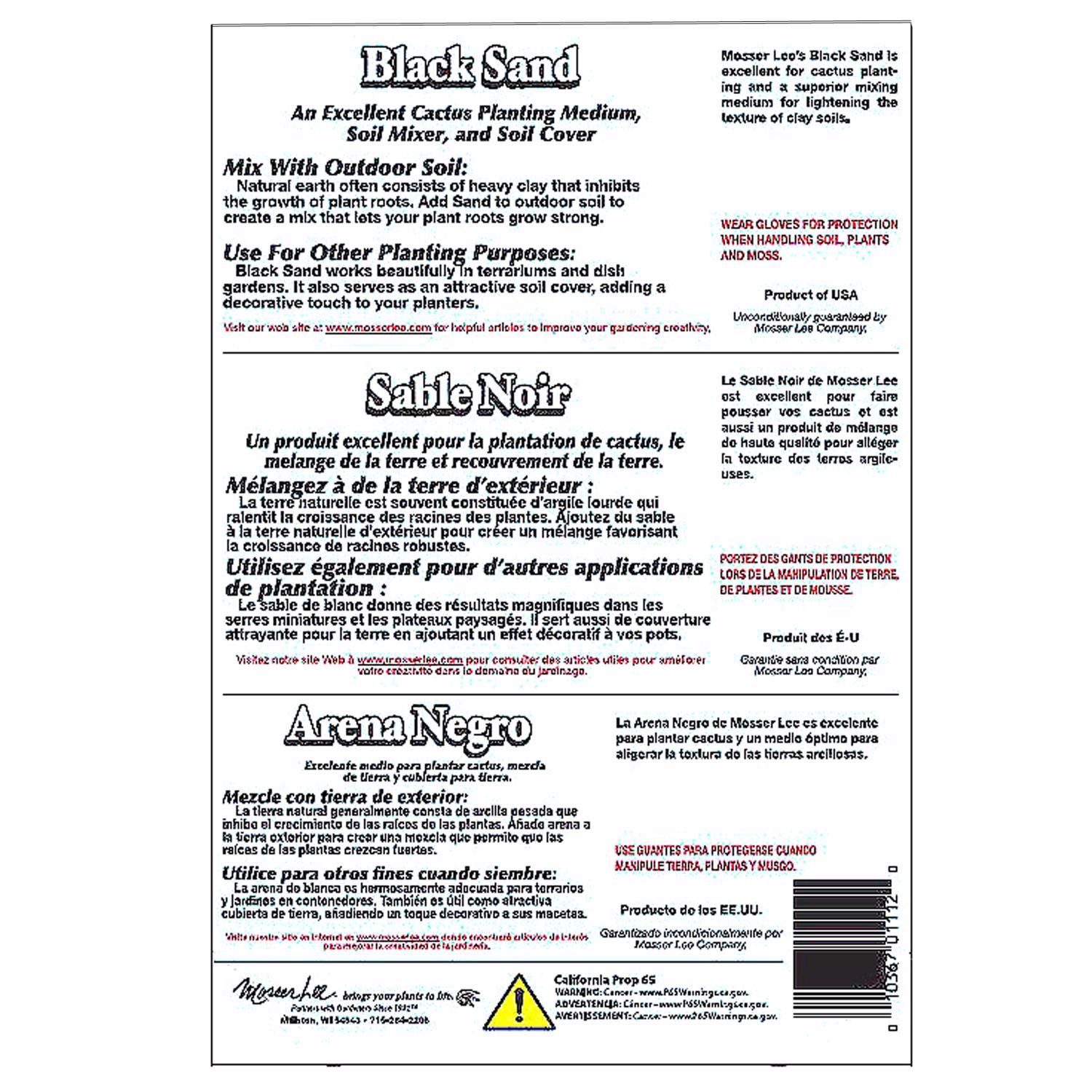  Mosser Lee Black Sand Soil Cover 5 Lb