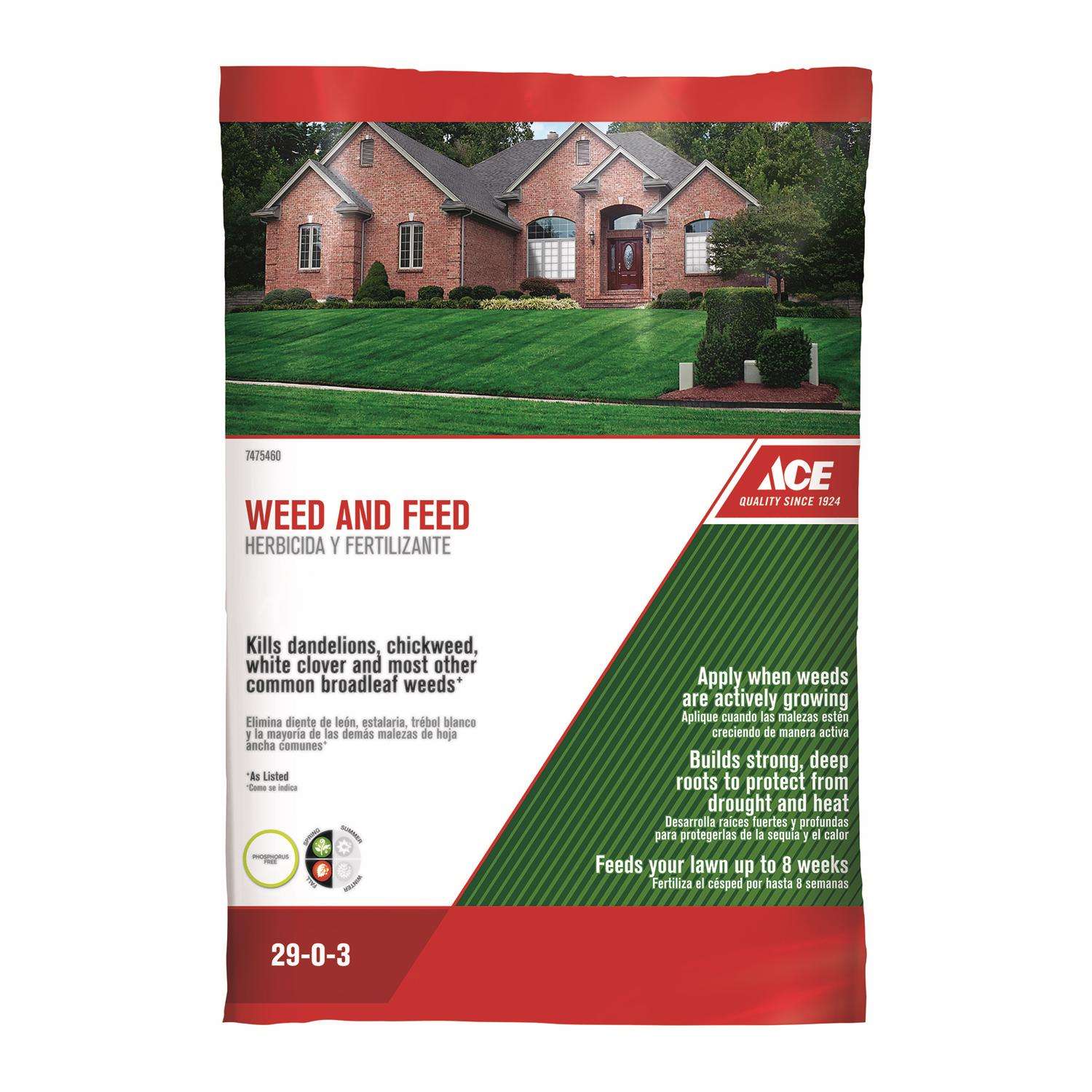  Ace Weed & Feed Lawn Fertilizer For All Grasses 5000 Sq Ft