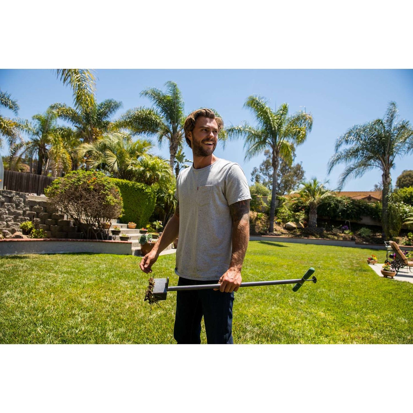  Yard Butler 33 In. Steel Sod Plugger Steel Handle