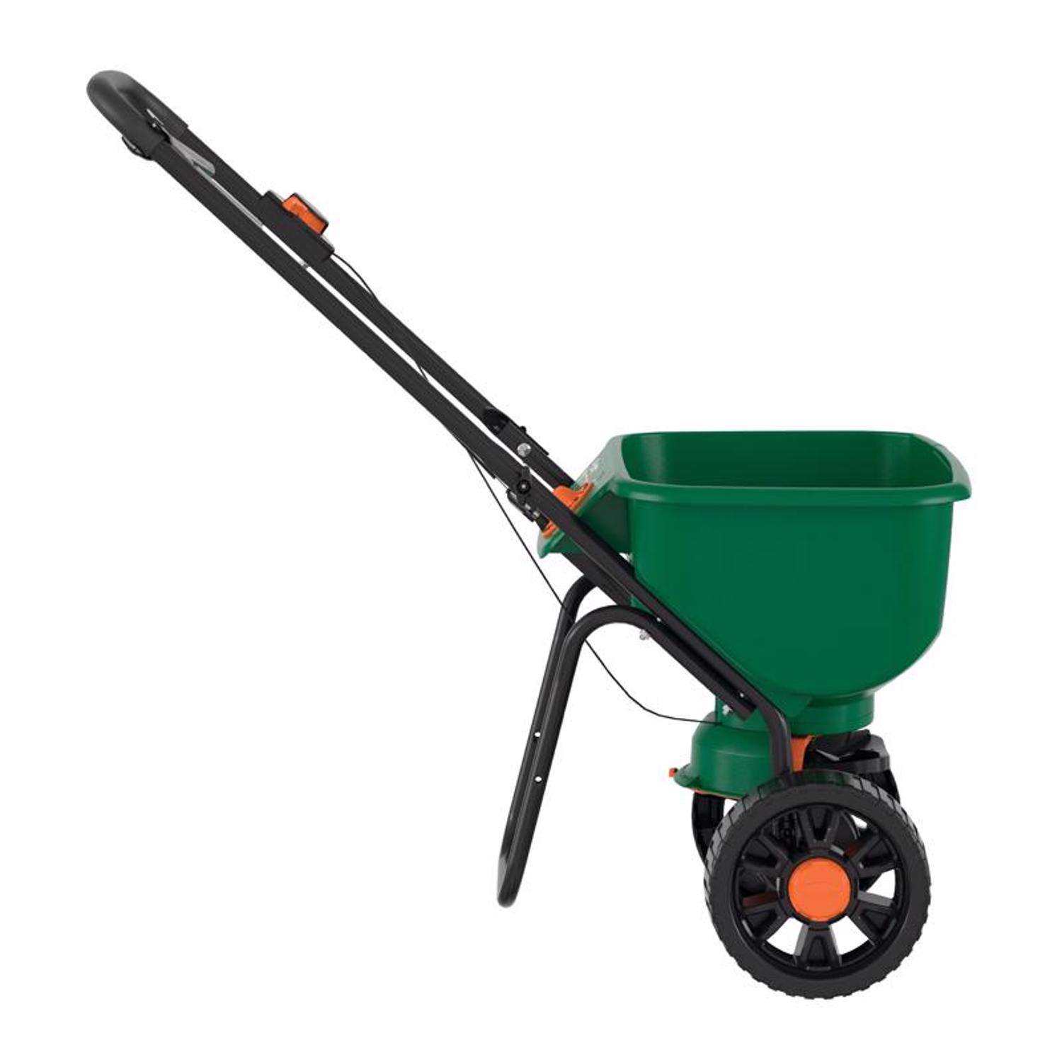  Scotts EdgeGuard DLX 5 Ft. W Broadcast Push Spreader For Fertilizer/Ice Melt/Seed 60 Lb