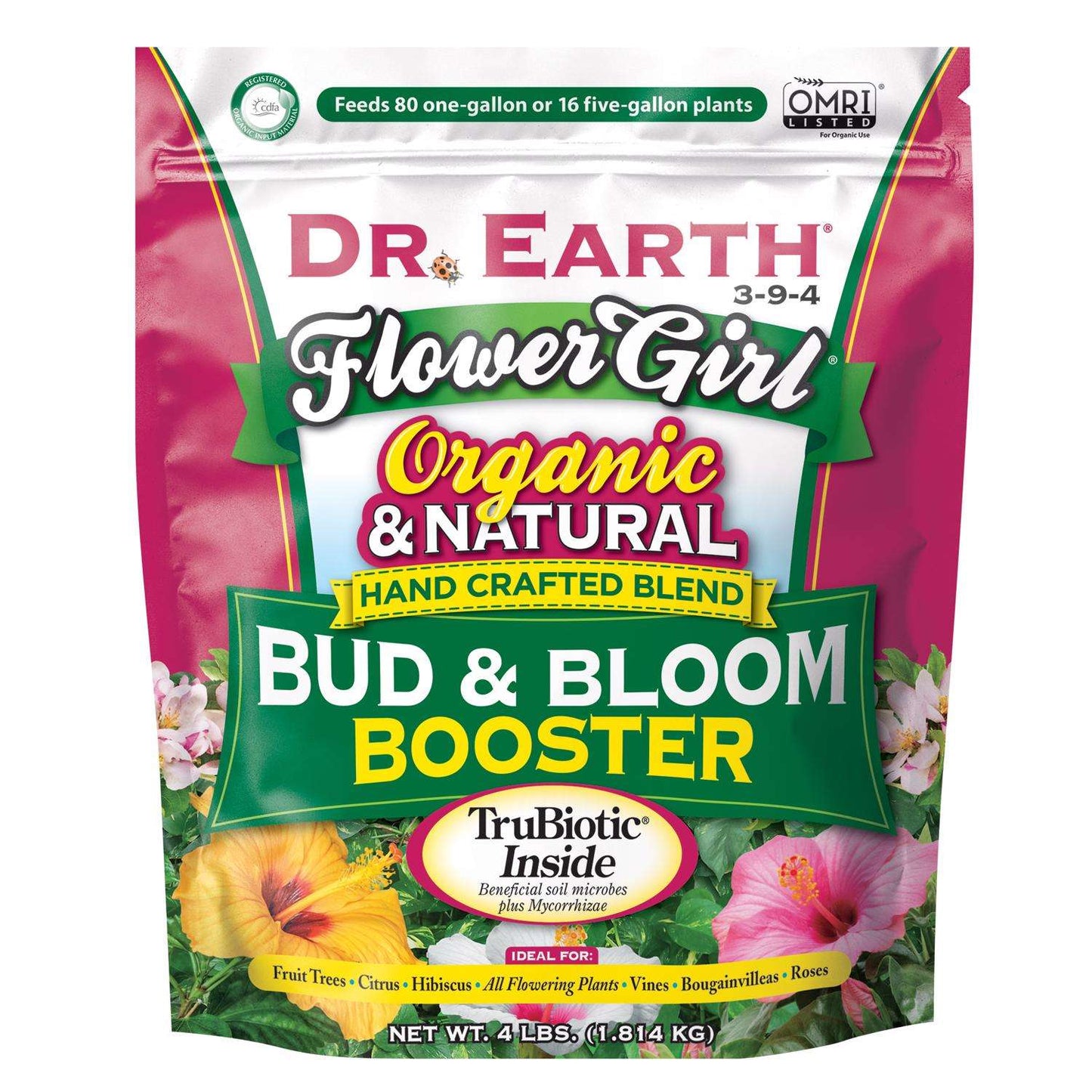  Dr. Earth Flower Girl Organic Granules Rose, Citrus Plant Food 4 Lb