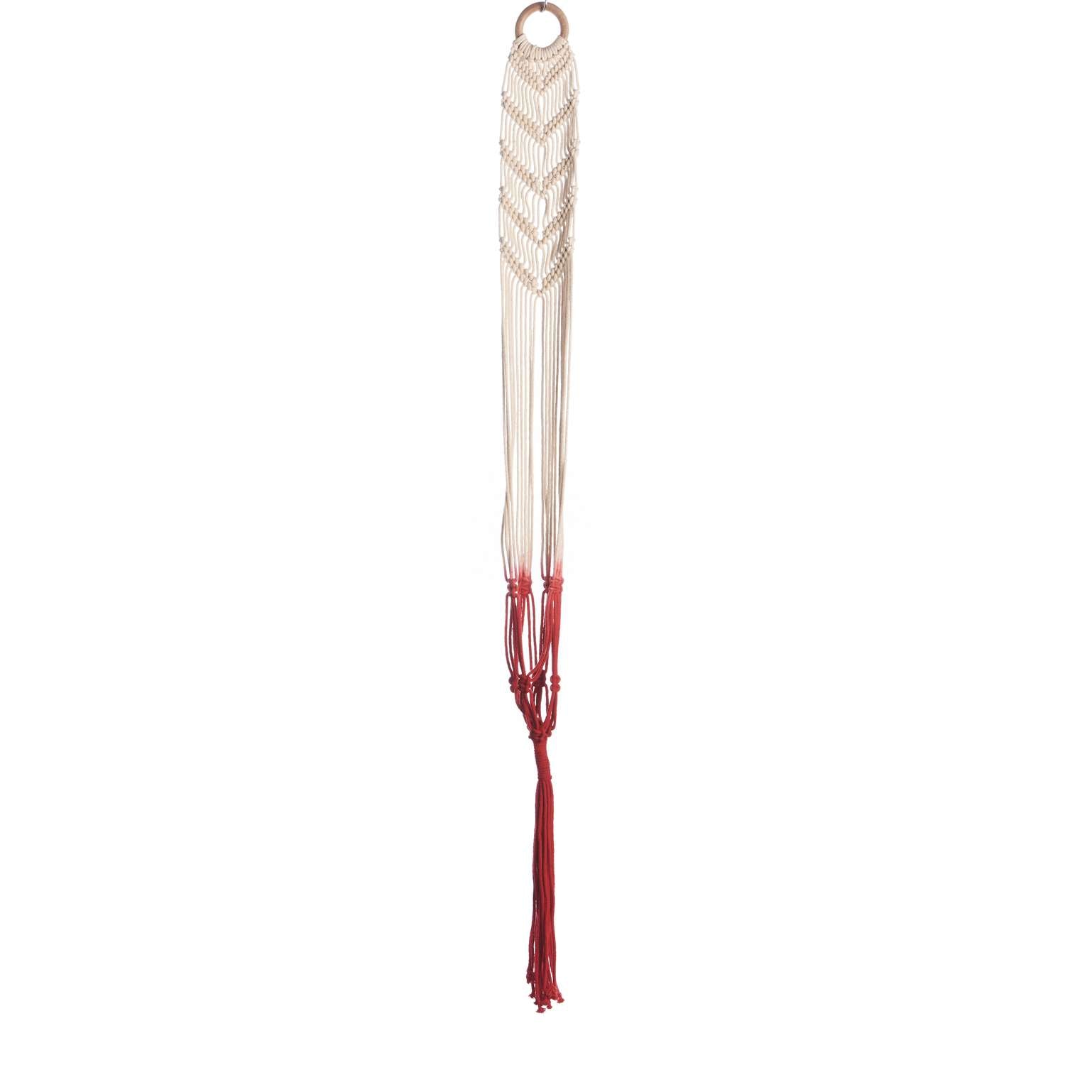  Primitive Planters Brick Red/Cream Macrame 48 In. H Hammock Plant Hanger 1 Pk