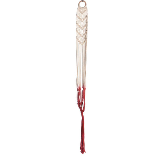  Primitive Planters Brick Red/Cream Macrame 48 In. H Hammock Plant Hanger 1 Pk