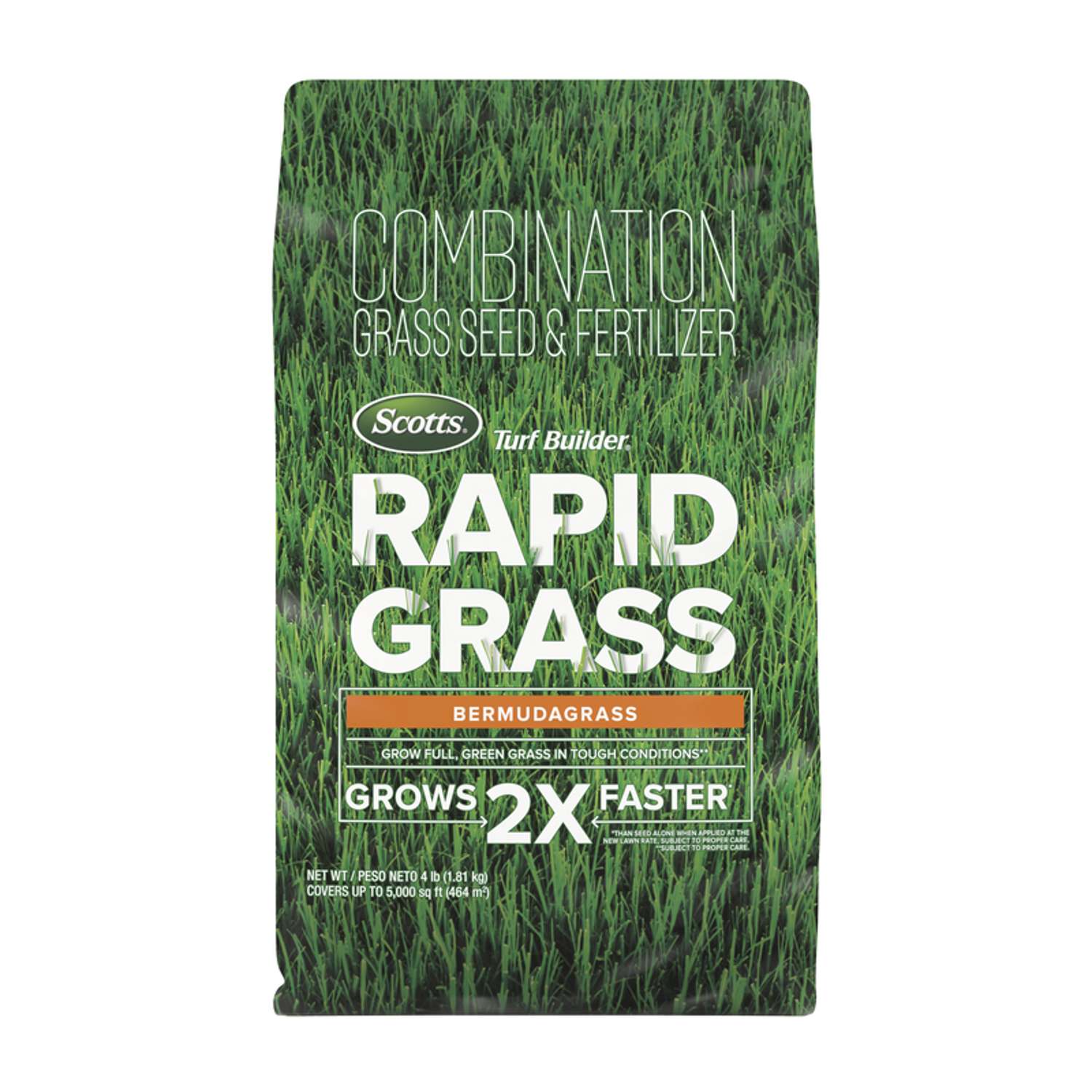  Scotts Turf Builder Rapid Grass Bermuda Grass Sun Or Shade Grass Seed And Fertilizer 4 Lb