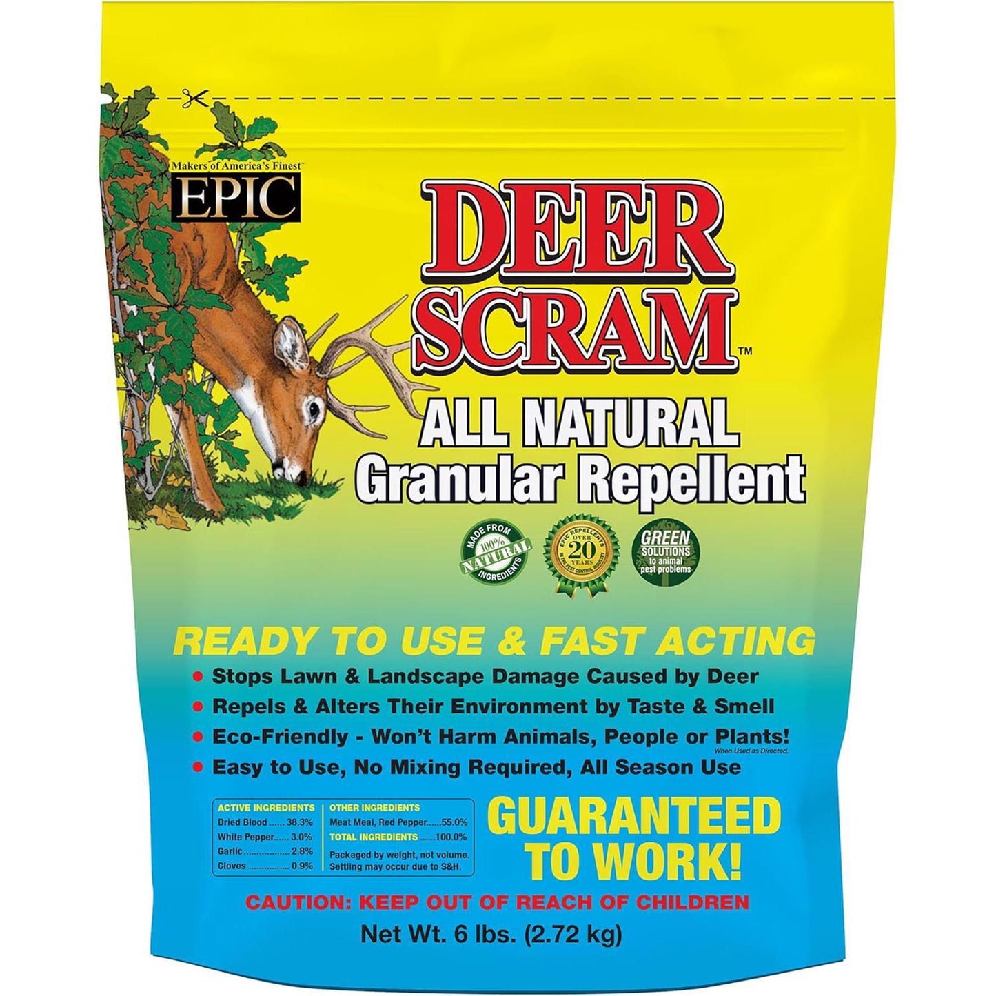  Epic Products Deer Scram Animal Repellent Granules For Deer 6 Lb