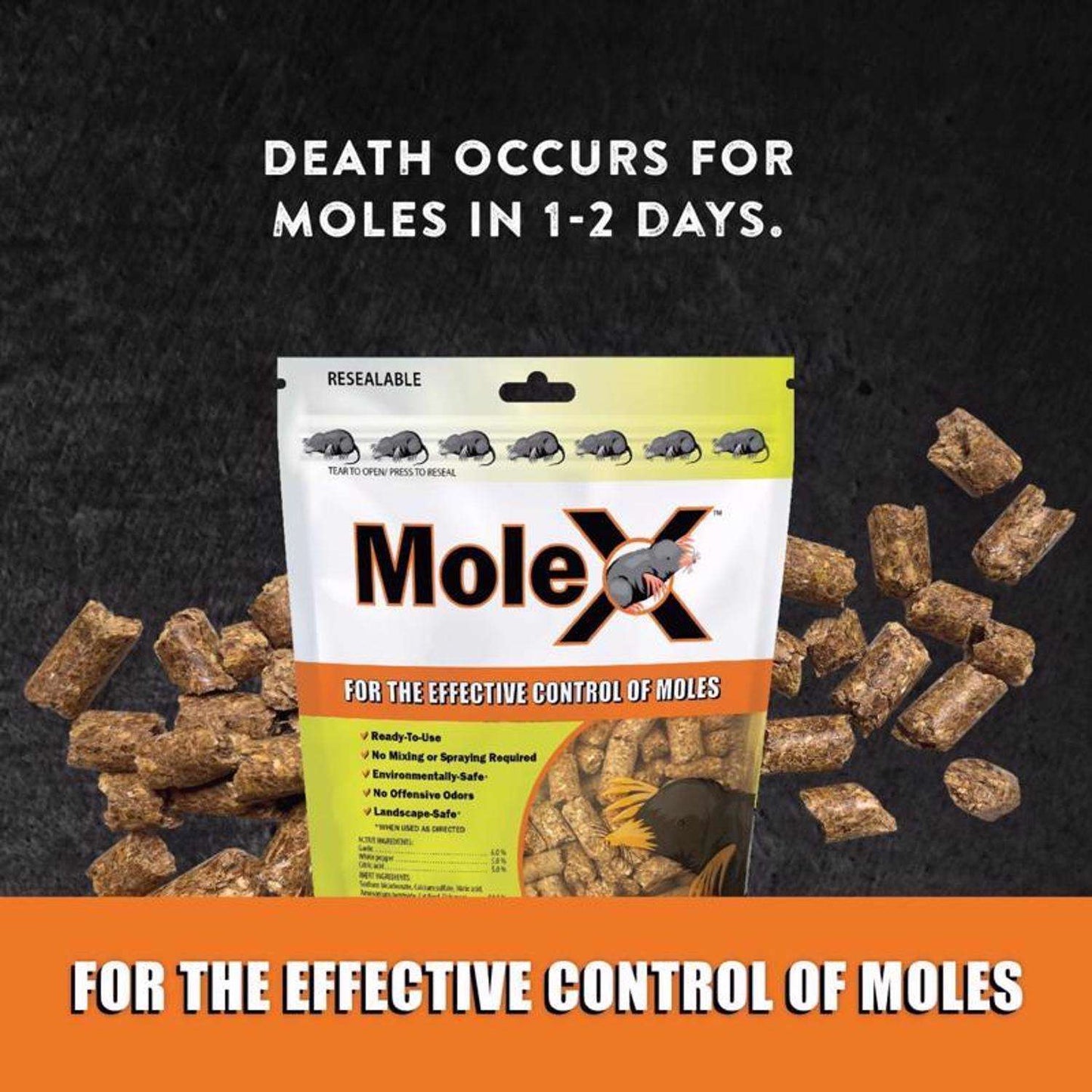  MoleX Non-Toxic Bait Pellets For Moles 8 Oz 1 Pk