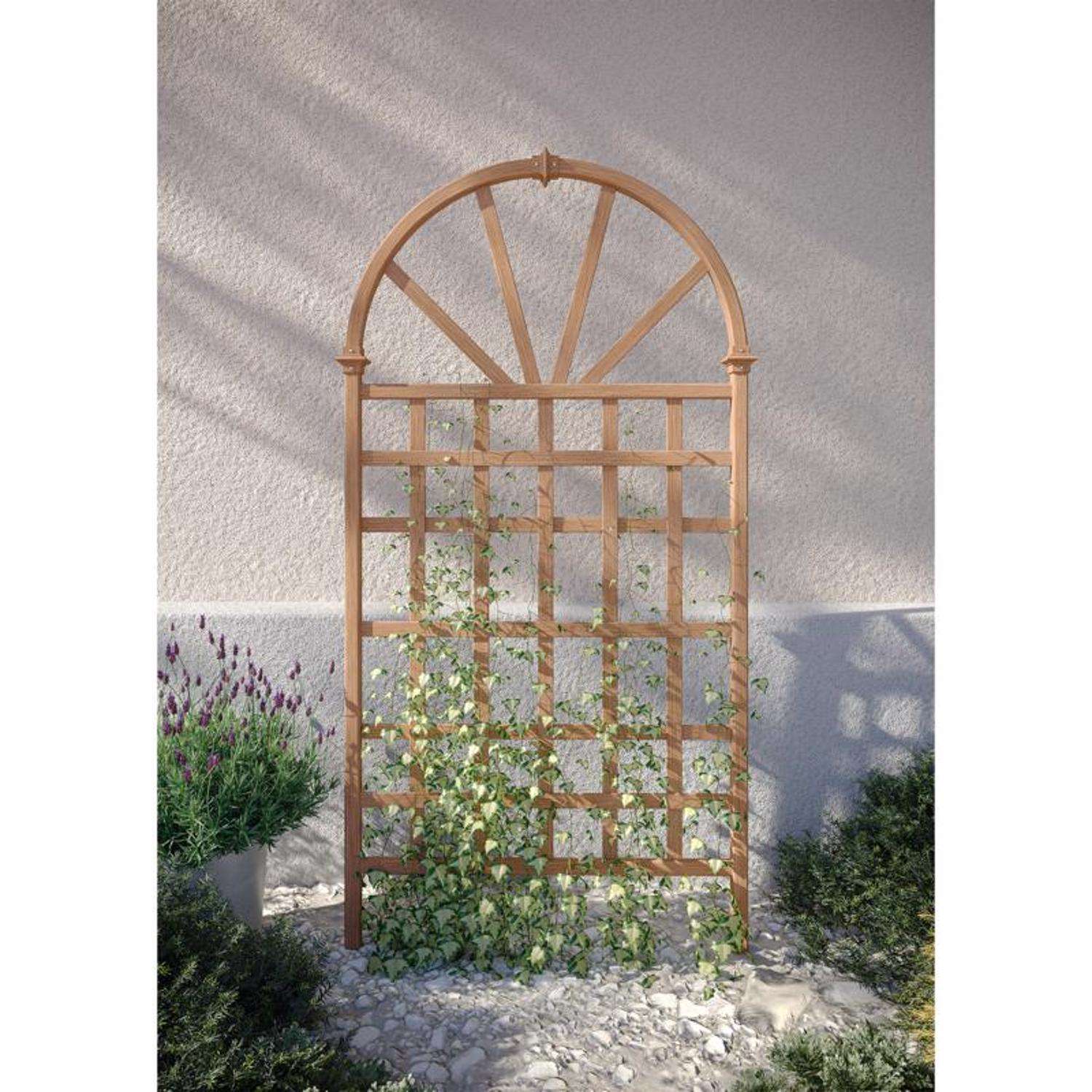  Vita Savannah 77.25 In. H Brown Vinyl Garden Trellis