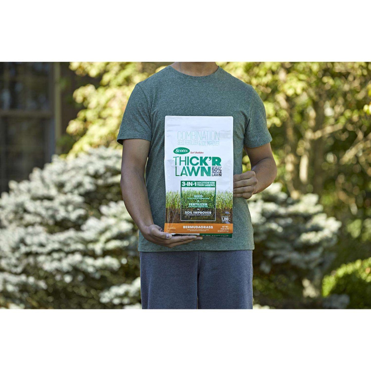  Scotts Turf Builder ThickR Bermuda Grass Sun Or Shade Grass Seed And Fertilizer 12 Lb