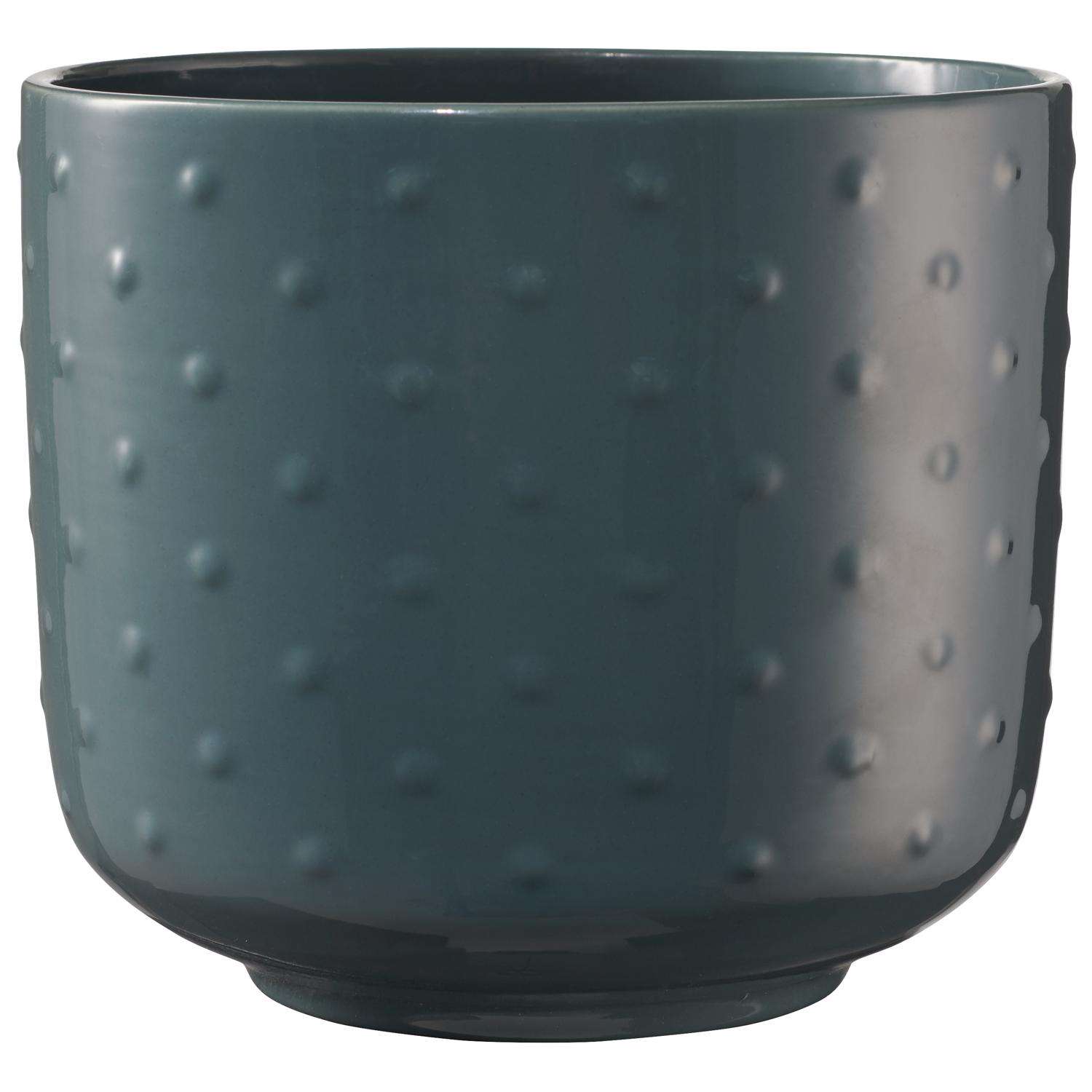  SK Pottery 6.7 In. H X 7.5 In. D Clay Baku Ceramic Pot Blue/Green