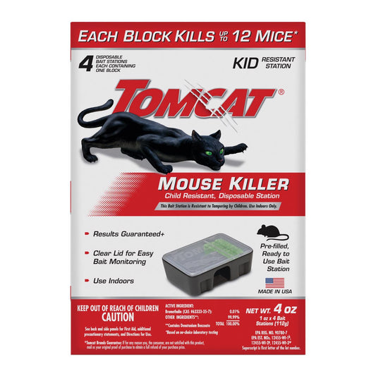  Tomcat Bait Station Blocks For Mice 4 Pk