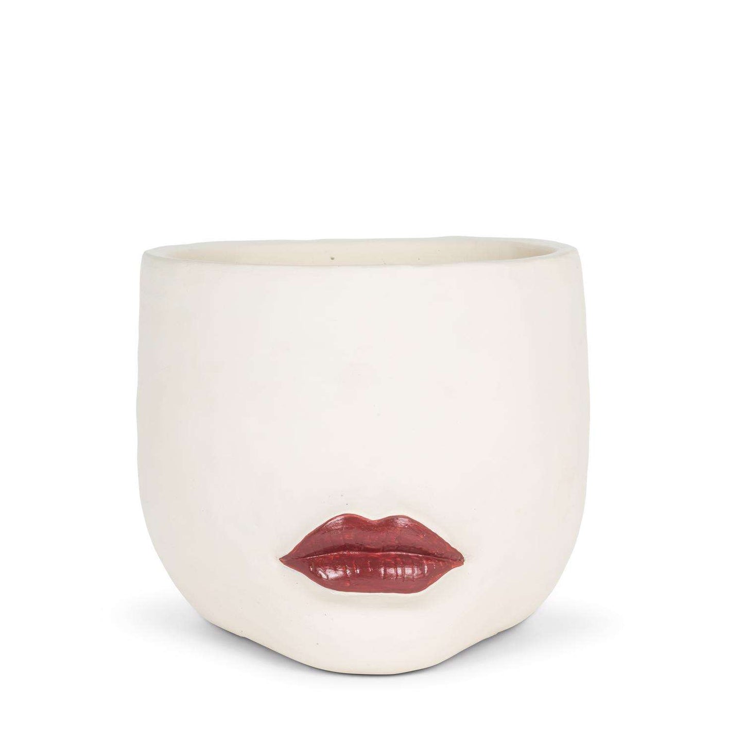  Abbott 7.5 In. D Cement Lip Planter Red/White