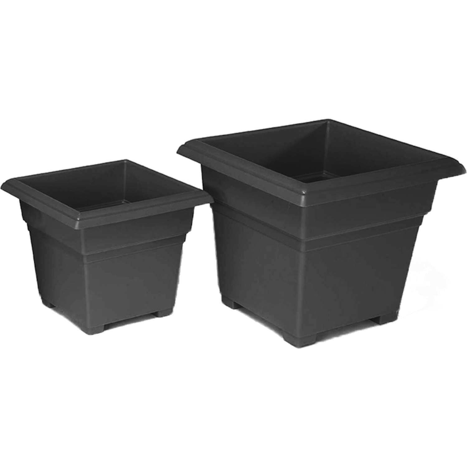  Novelty 13 In. H X 14 In. W X 14 In. D Plastic Countryside Patio Planter Black