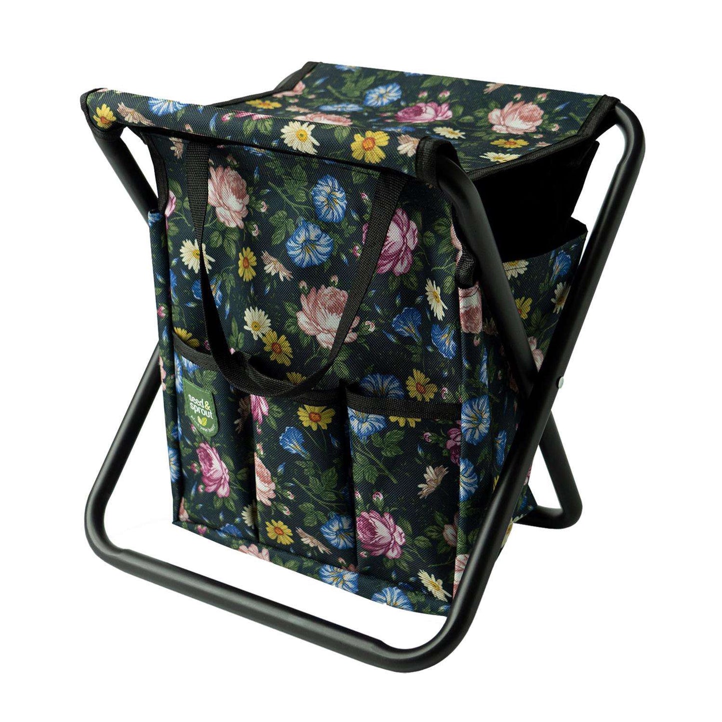  Seed And Sprout 16 In. W X 12 In. D Black Garden Kneeler/Seat