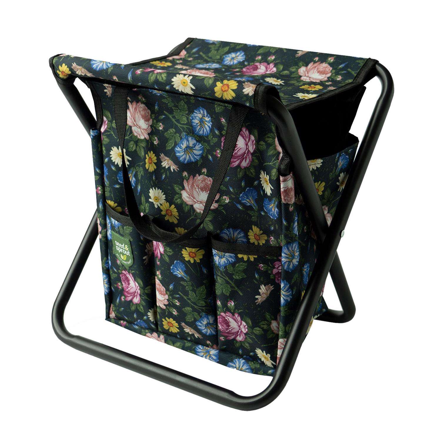  Seed And Sprout 16 In. W X 12 In. D Black Garden Kneeler/Seat