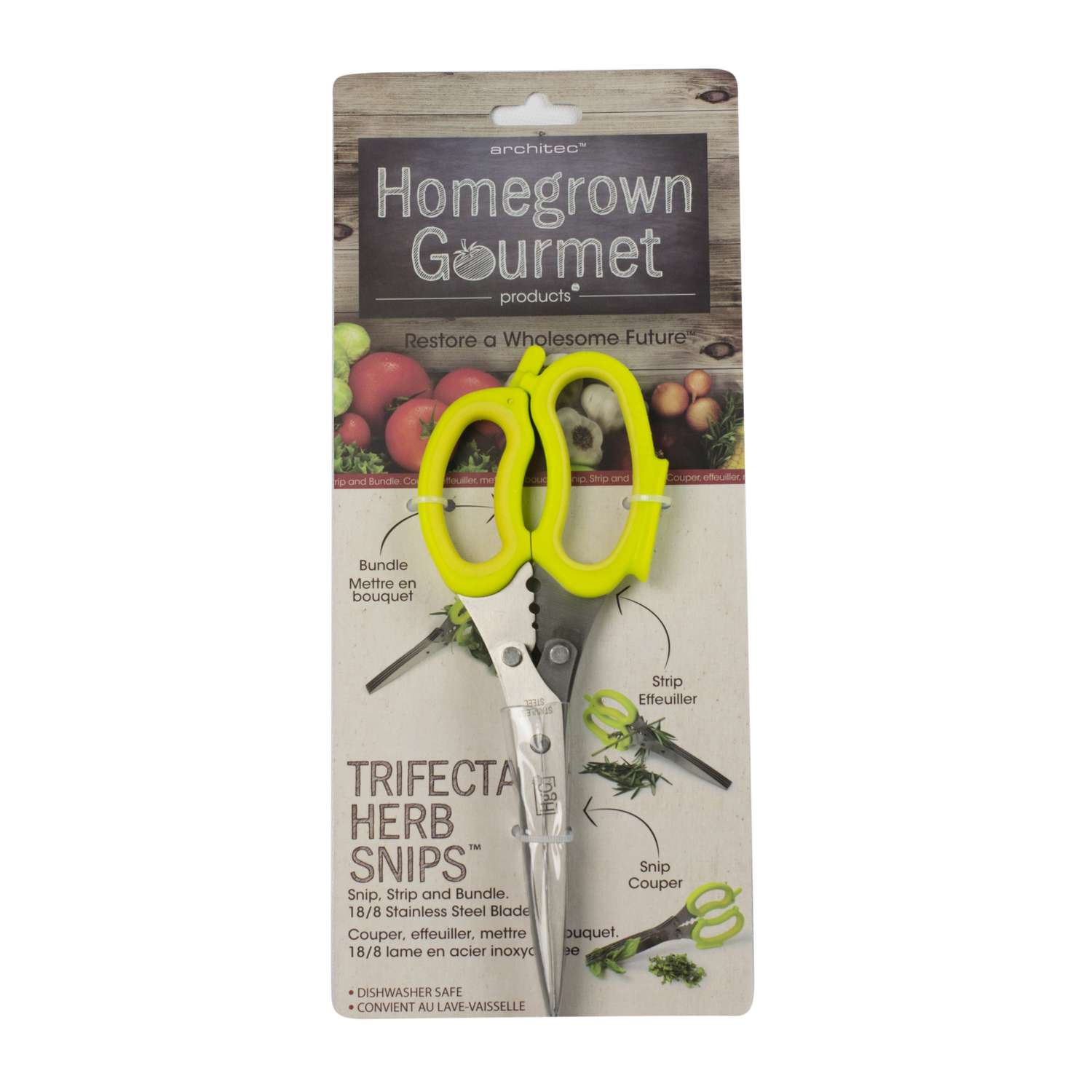  Architec Homegrown Gourmet 5914570 Stainless Steel Twin Blade Herb Snips