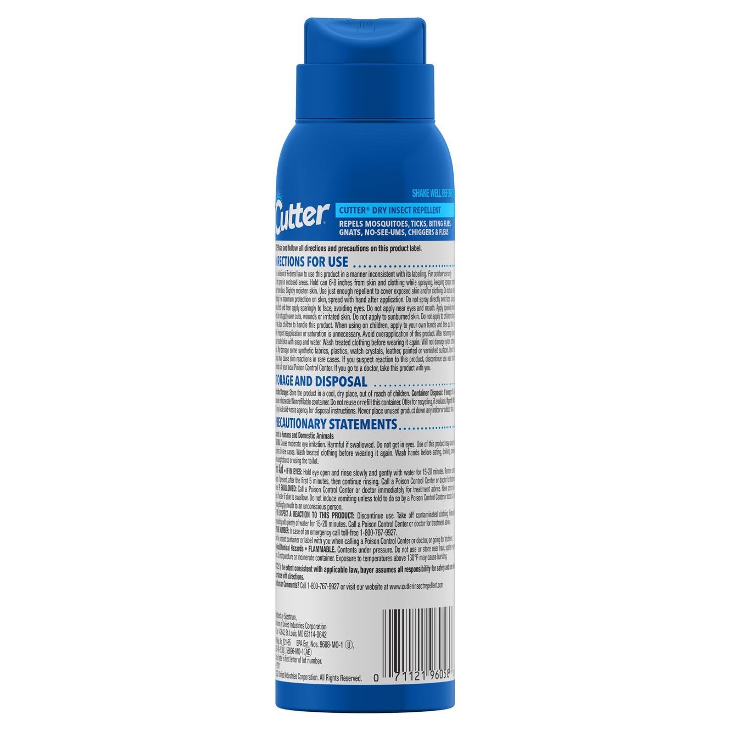  Cutter Dry Insect Repellent Liquid For Mosquitoes/Other Flying Insects 4 Oz