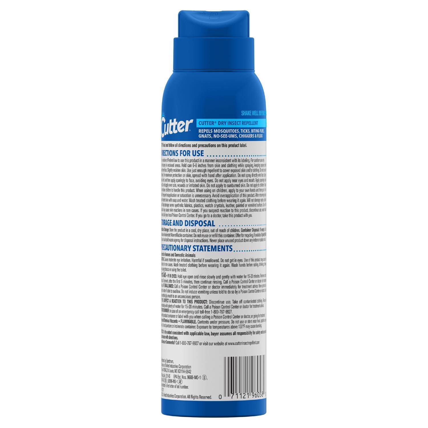 Cutter Dry Insect Repellent Liquid For Mosquitoes/Other Flying Insects 4 Oz