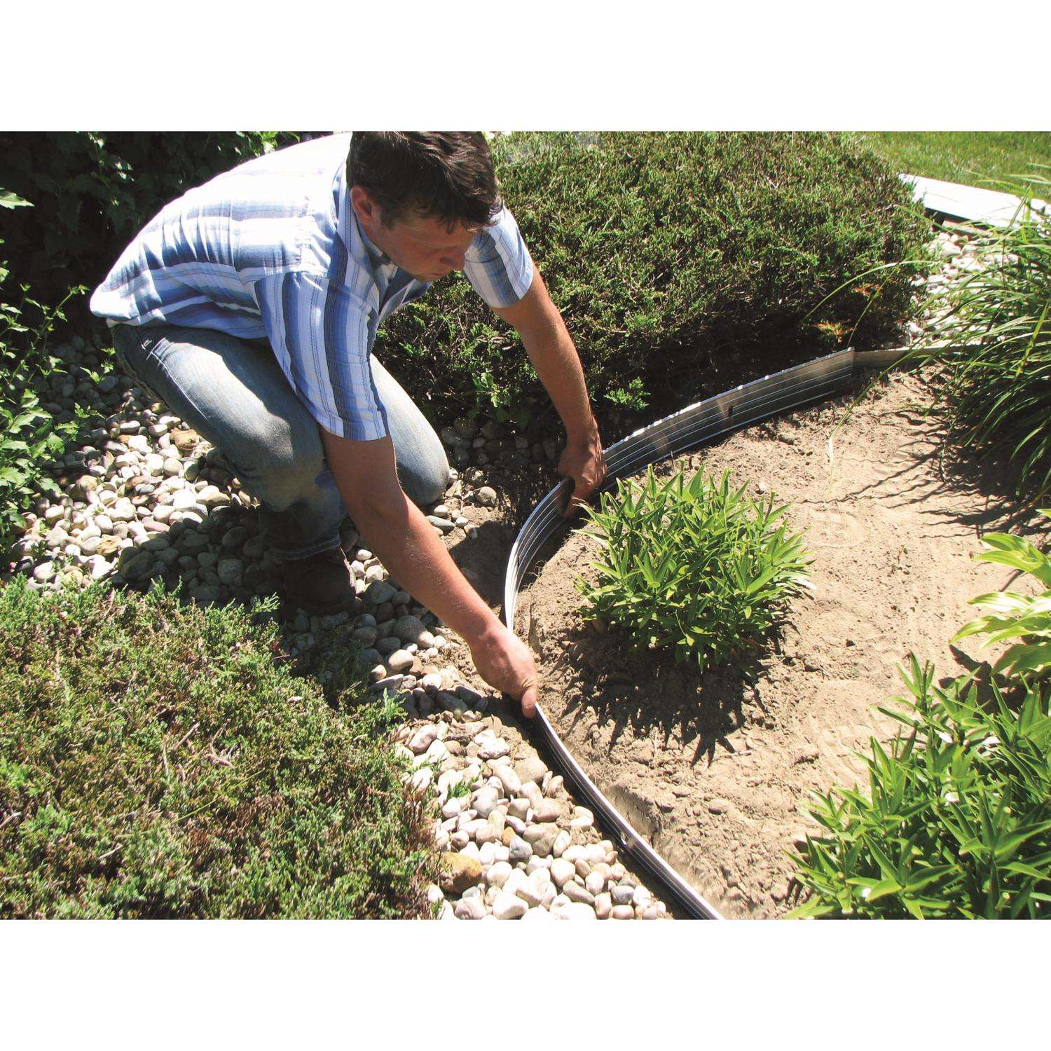  EasyFlex 24 Ft. L X 4 In. H Aluminum White Landscape Edging Kit