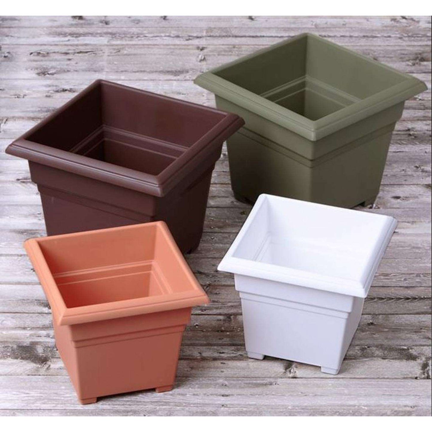  Novelty 13 In. H X 14 In. W X 14 In. D Plastic Countryside Tub Patio Planter White